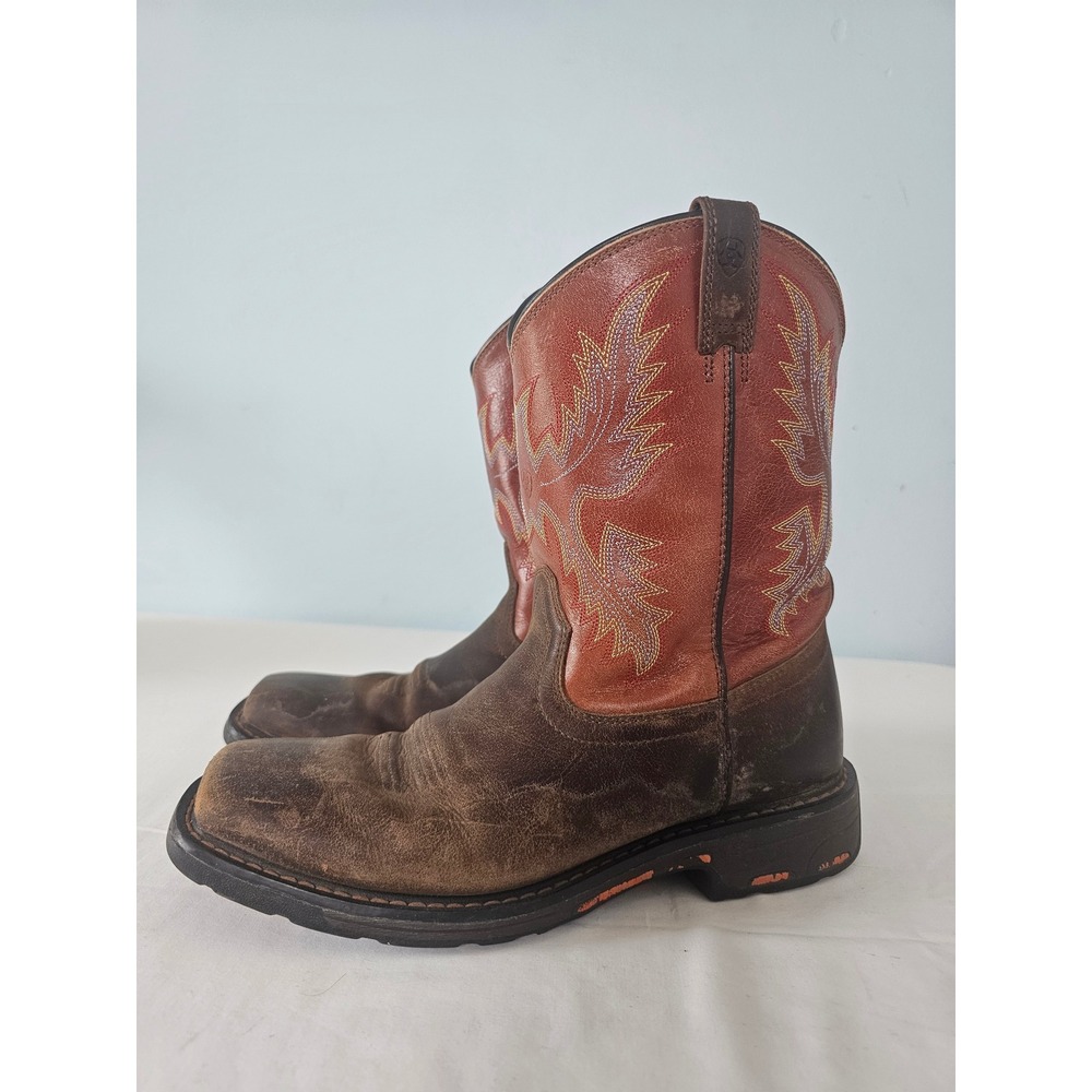 Western Ariat Sierra Boots Men 6 Brown Terracotta Leather Square Toe 10007837